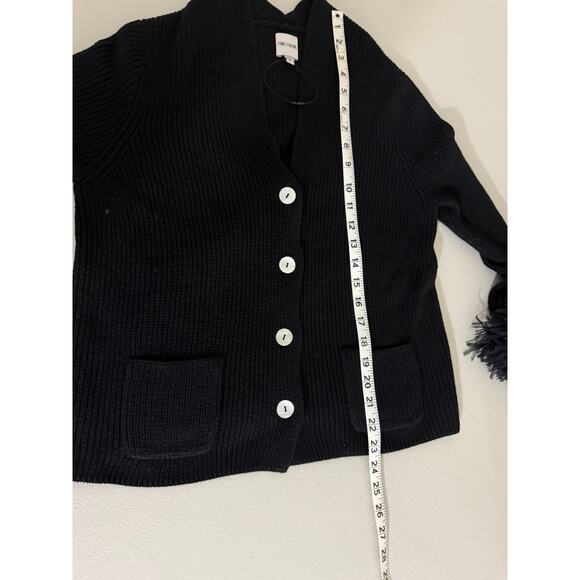 Nic + Zoe Black Night Fall Cardigan Sweater Fringe Cuff Sleeve M NWOT - Picture 8 of 8
